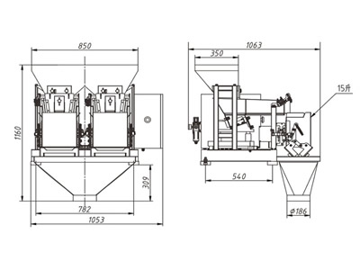 JW-AX2 Dual Head Linear Weigher Stainless Steel Machine,50-3000g, 4.5L