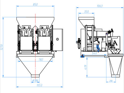 JW-AXM2 Dual Heads Linear Weigher Stainless Steel Machine,1000-12000g, 15L