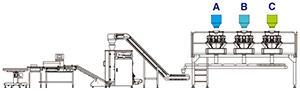 JW-MIX2 Horizontal Weighing and Packing Line for Mixed Products with 10 Head Weigher